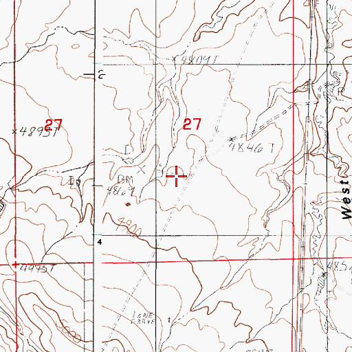 Topographic Map of Old Verse, WY