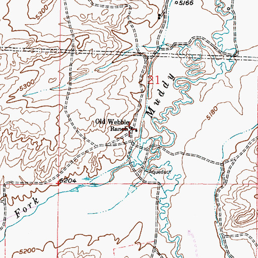 Topographic Map of Old Webble Ranch, WY