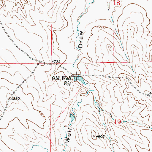 Topographic Map of Old Well Pit, WY