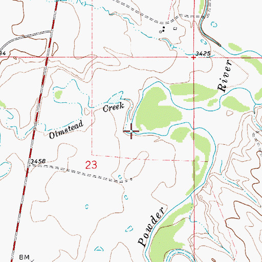 Topographic Map of Olmstead Creek, WY