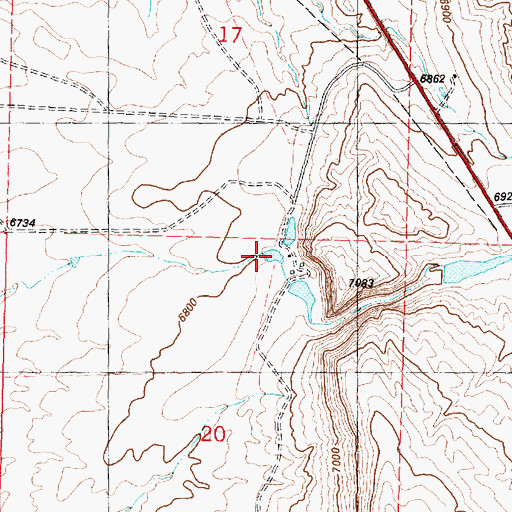 Topographic Map of Olsen Ranch, WY
