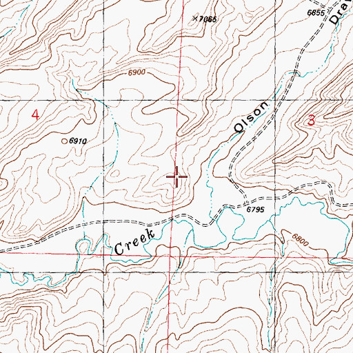 Topographic Map of Olson Draw, WY