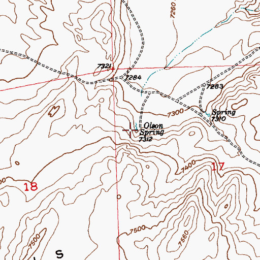 Topographic Map of Olson Spring, WY