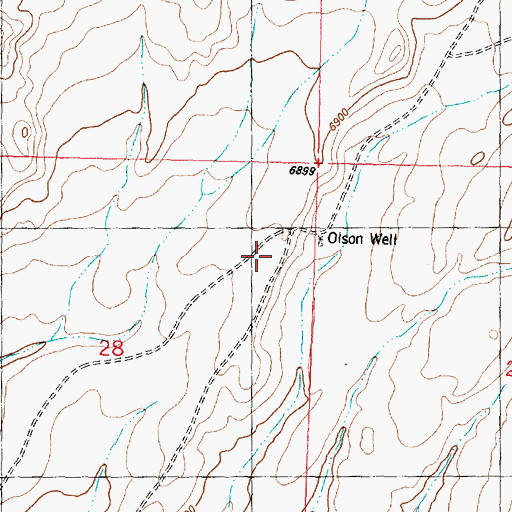 Topographic Map of Olson Well, WY
