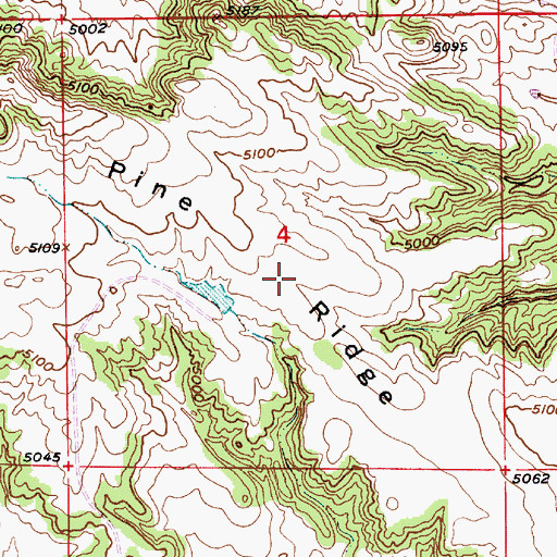 Topographic Map of Pine Ridge, WY