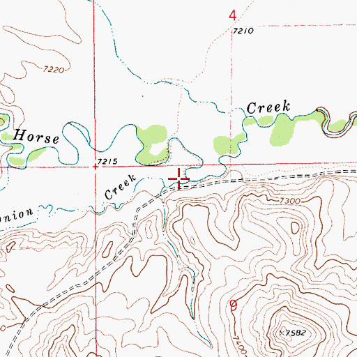 Topographic Map of Onion Creek, WY