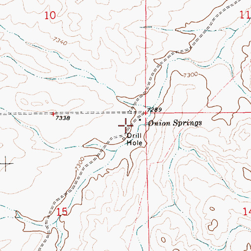 Topographic Map of Onion Springs, WY