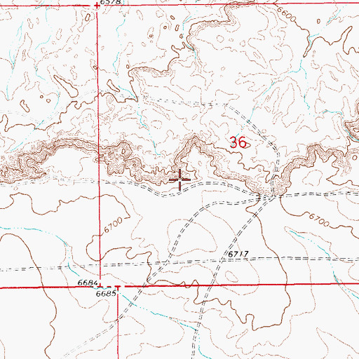 Topographic Map of Opal Bench, WY