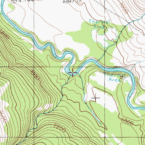 Topographic Map of Opal Creek, WY