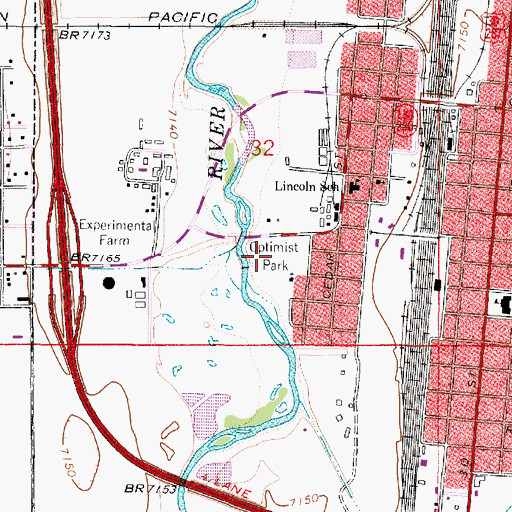 Topographic Map of Optimist Park, WY