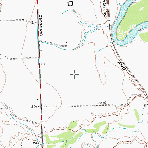 Topographic Map of Orchard Bench, WY