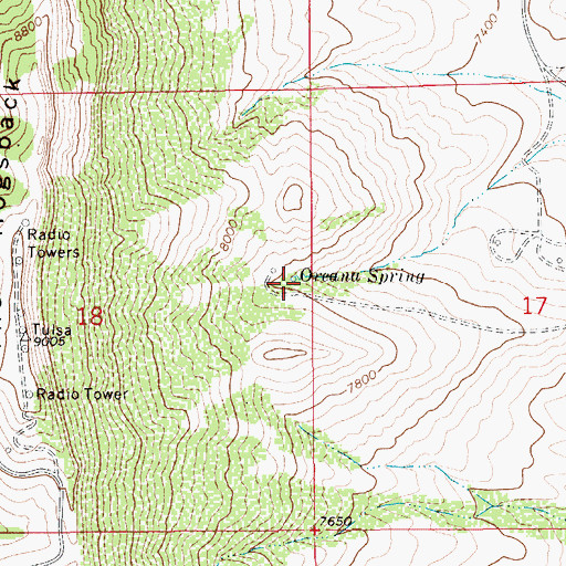 Topographic Map of Oreana Spring, WY
