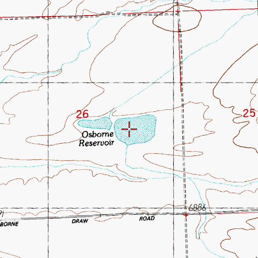 Topographic Map of Osborne Reservoir, WY