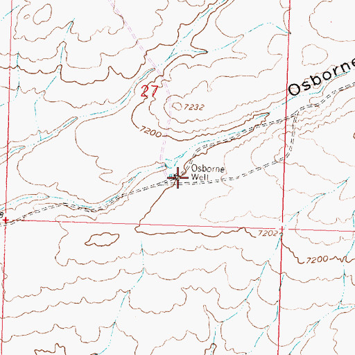 Topographic Map of Osborne Well, WY