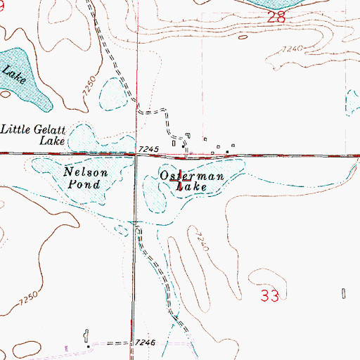 Topographic Map of Osterman Lake, WY