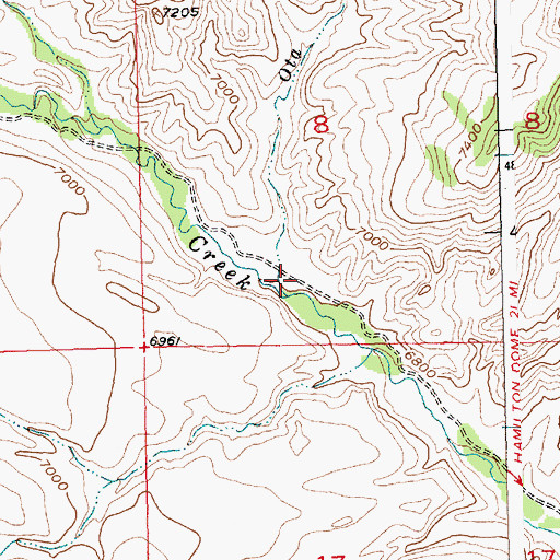 Topographic Map of Ota Creek, WY