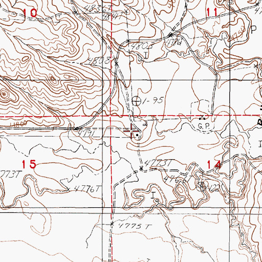Topographic Map of Otis Wright Ranch, WY
