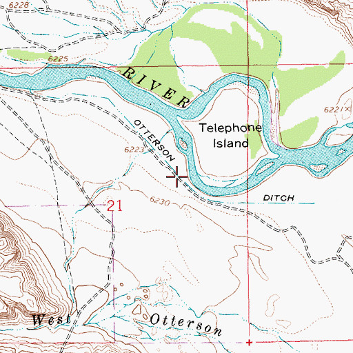 Topographic Map of Otterson Ditch, WY