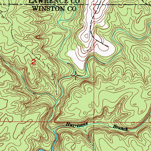 Topographic Map of Brown Creek, AL