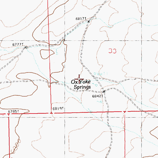 Topographic Map of Ox Yoke Springs, WY