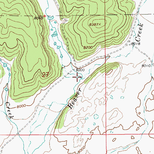 Topographic Map of Packer Creek, WY