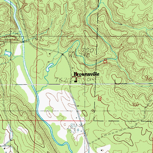 Topographic Map of Brownsville, AL