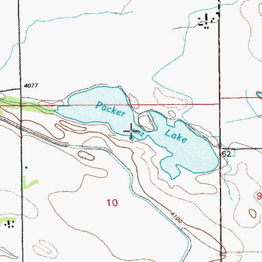Topographic Map of Packer Lake, WY