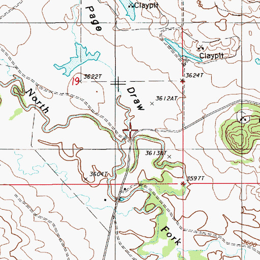 Topographic Map of Page Draw, WY
