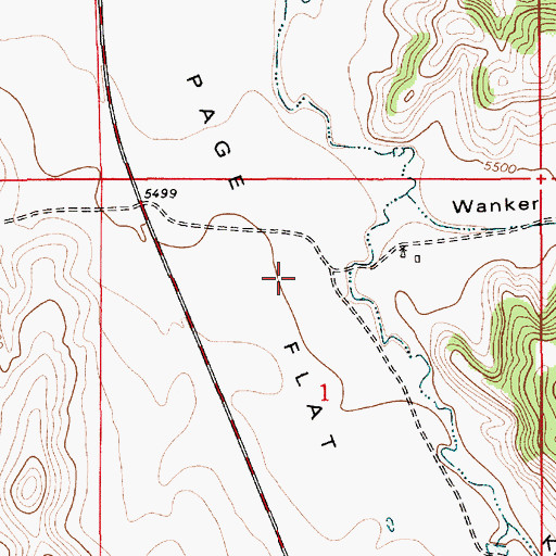 Topographic Map of Page Flat, WY