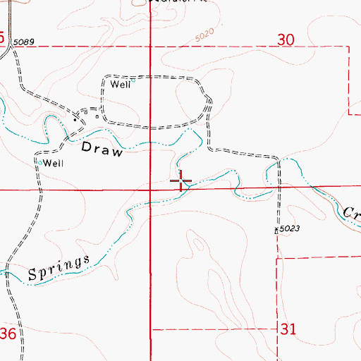 Topographic Map of Page Flat Draw, WY