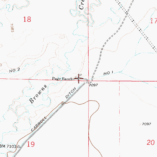 Topographic Map of Page Ranch, WY