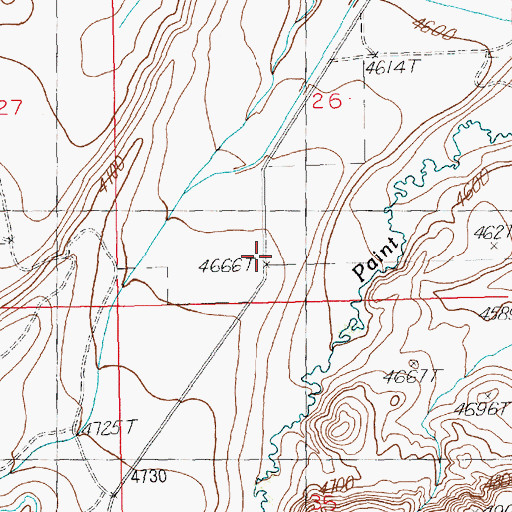 Topographic Map of Paint Creek School, WY