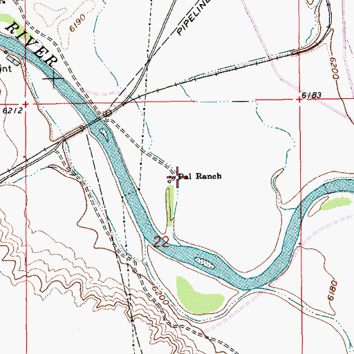 Topographic Map of Pal Ranch, WY