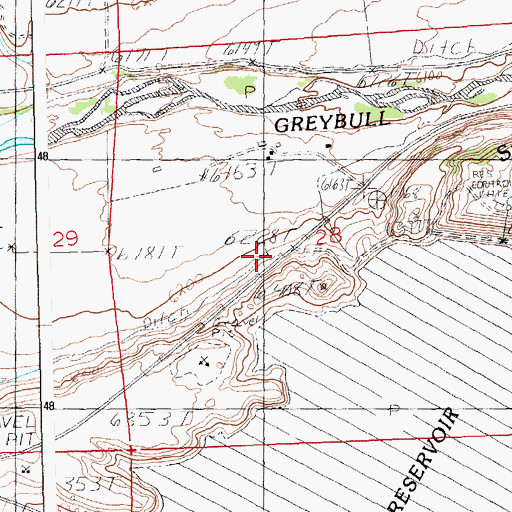 Topographic Map of Pappapau Ditch, WY