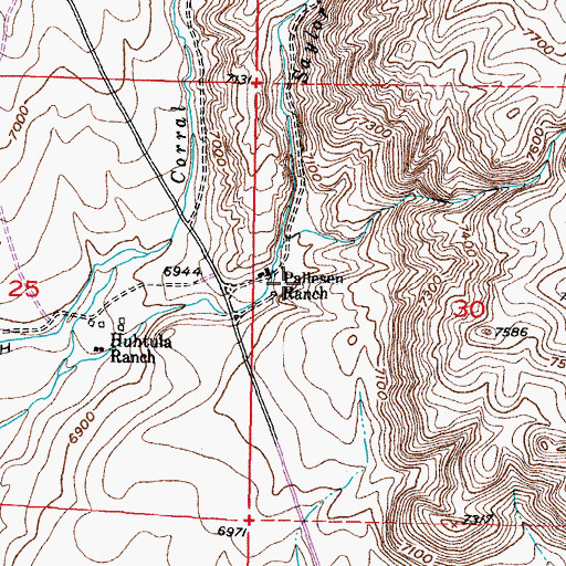 Topographic Map of Pallesen Ranch, WY