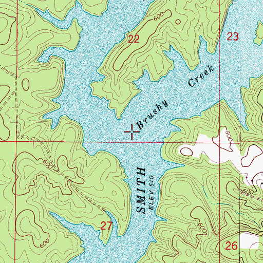 Topographic Map of Brushy Creek, AL