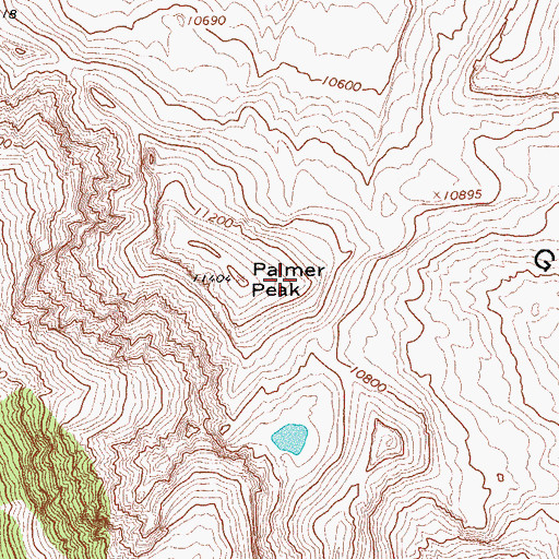 Topographic Map of Palmer Peak, WY