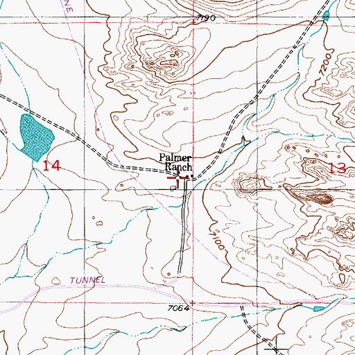 Topographic Map of Palmer Ranch, WY