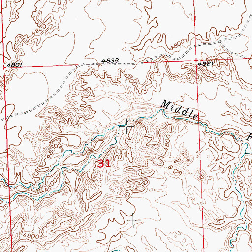 Topographic Map of Paradise Alley, WY