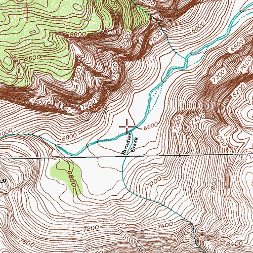 Topographic Map of Paradise Creek, WY