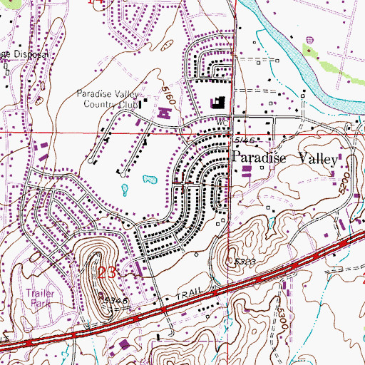 Topographic Map of Paradise Valley, WY