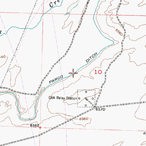 Topographic Map of Parco Ditch, WY