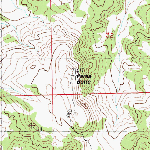 Topographic Map of Parea Butte, WY