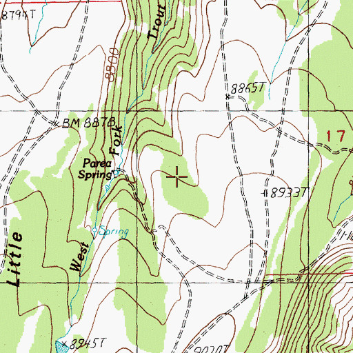 Topographic Map of Parea Spring, WY