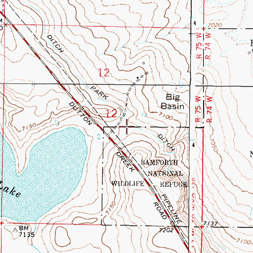 Topographic Map of Park Ditch, WY