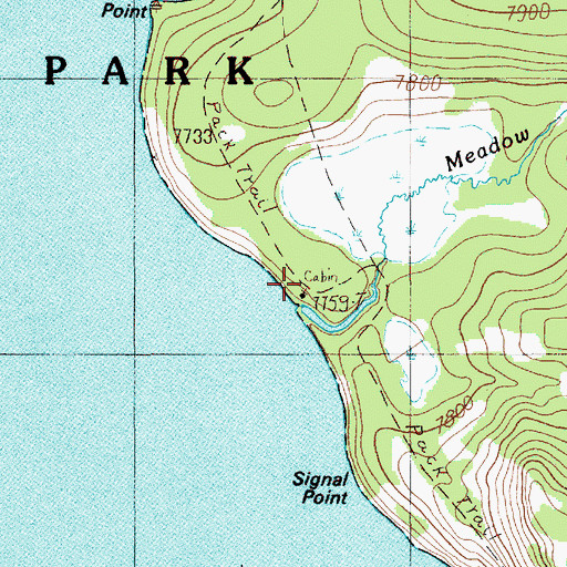 Topographic Map of Park Point Patrol Cabin, WY