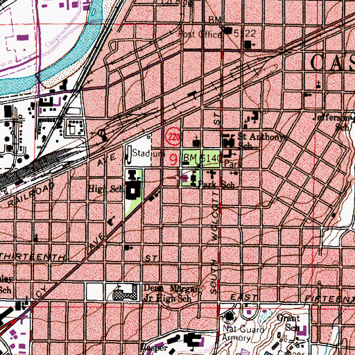Topographic Map of Park Elementary School, WY