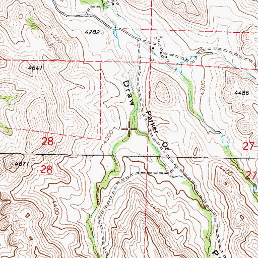 Topographic Map of Parker Draw, WY