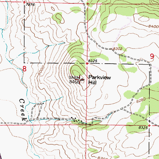 Topographic Map of Parkview Hill, WY