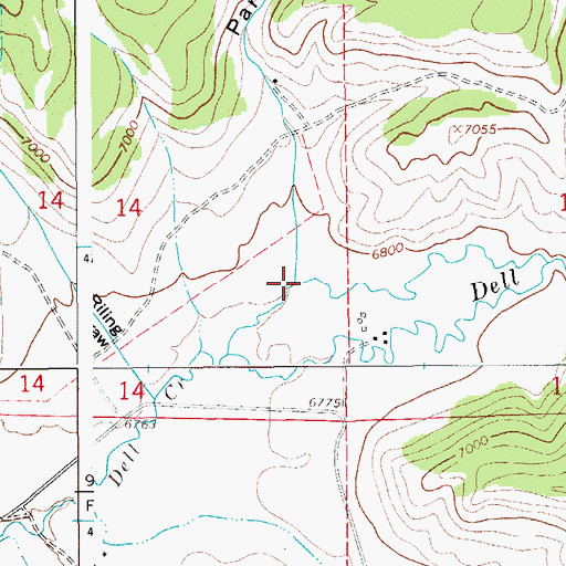 Topographic Map of Parody Draw, WY